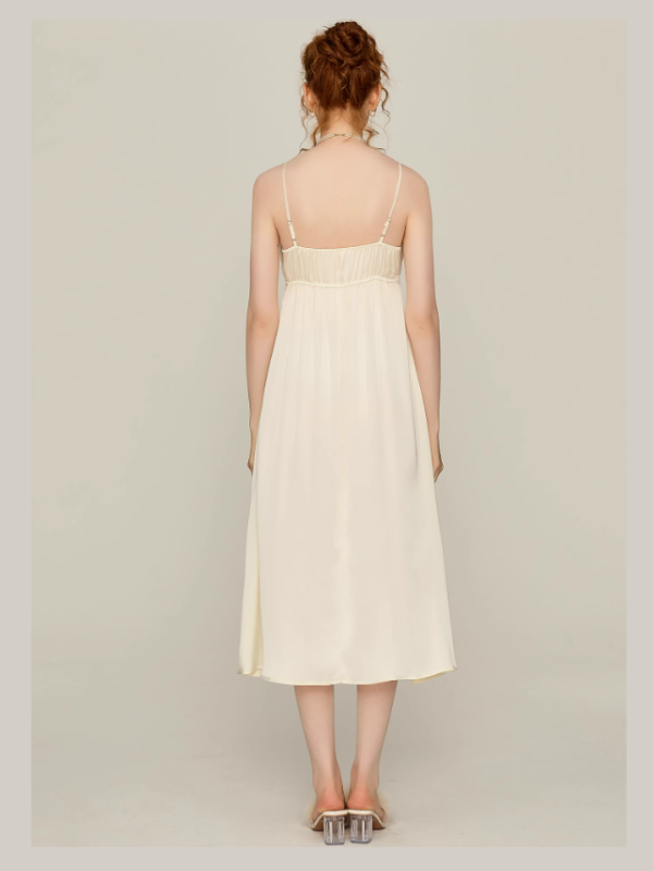 Snowy Lace Dream Slip Nightgown & Faux Fur Collar Robe