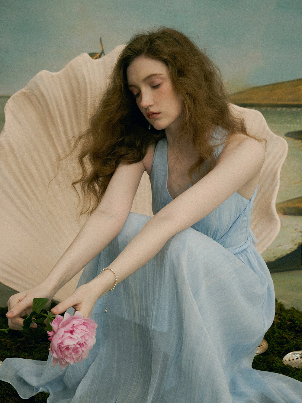 Ethereal Rosette Halter Dress