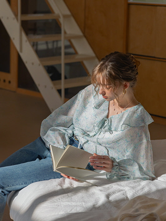 Ethereal Watercolor Sheer Blouse