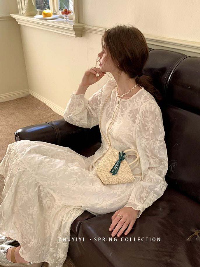 Vintage Floral Embroidered Top & Skirt