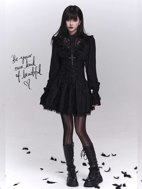Midnight Lace Gothic Dress