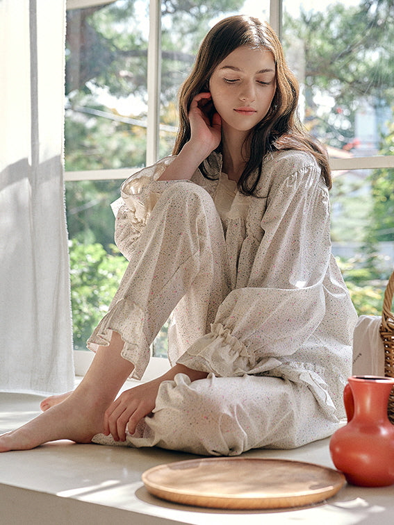 Vintage Floral Cotton Loungewear Set