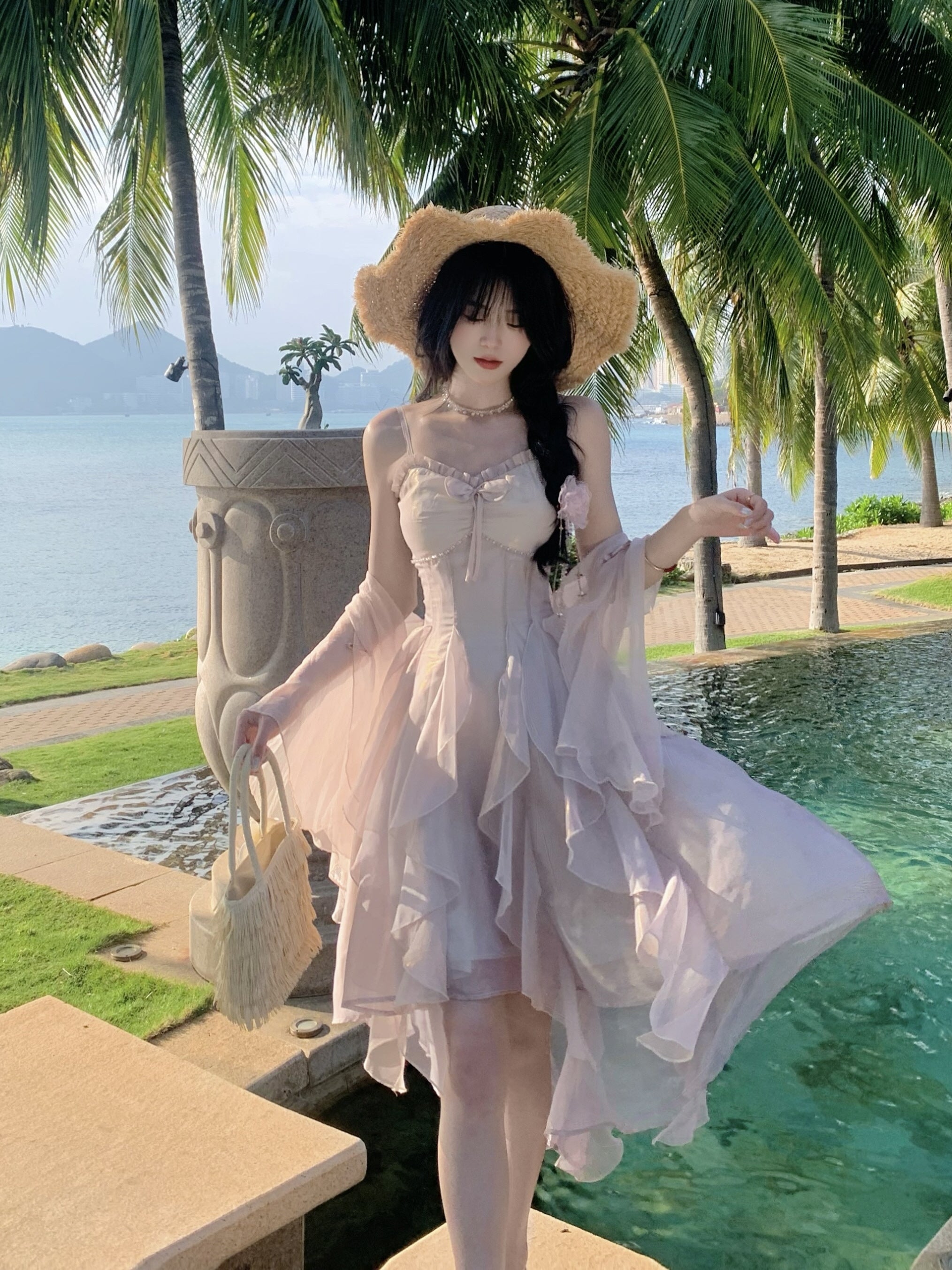 Enchanted Petal Ruffle Dress