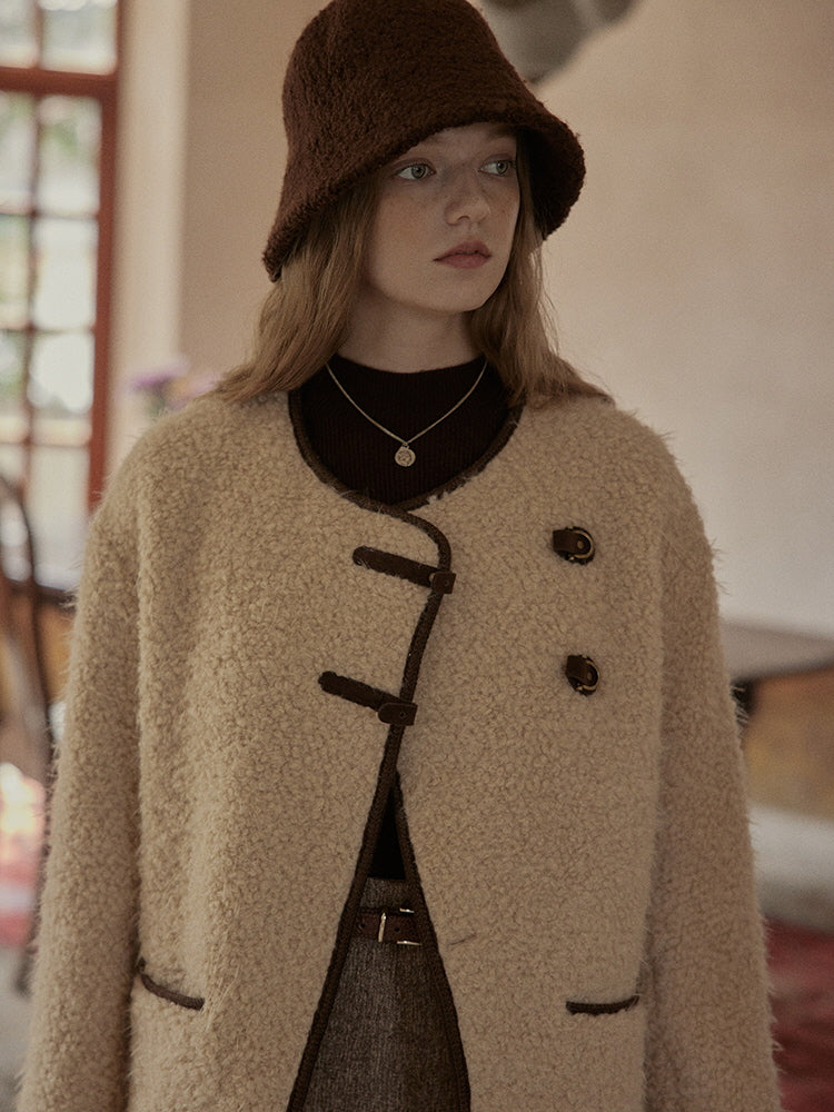 Cozy Bouclé Wool Toggle Jacket