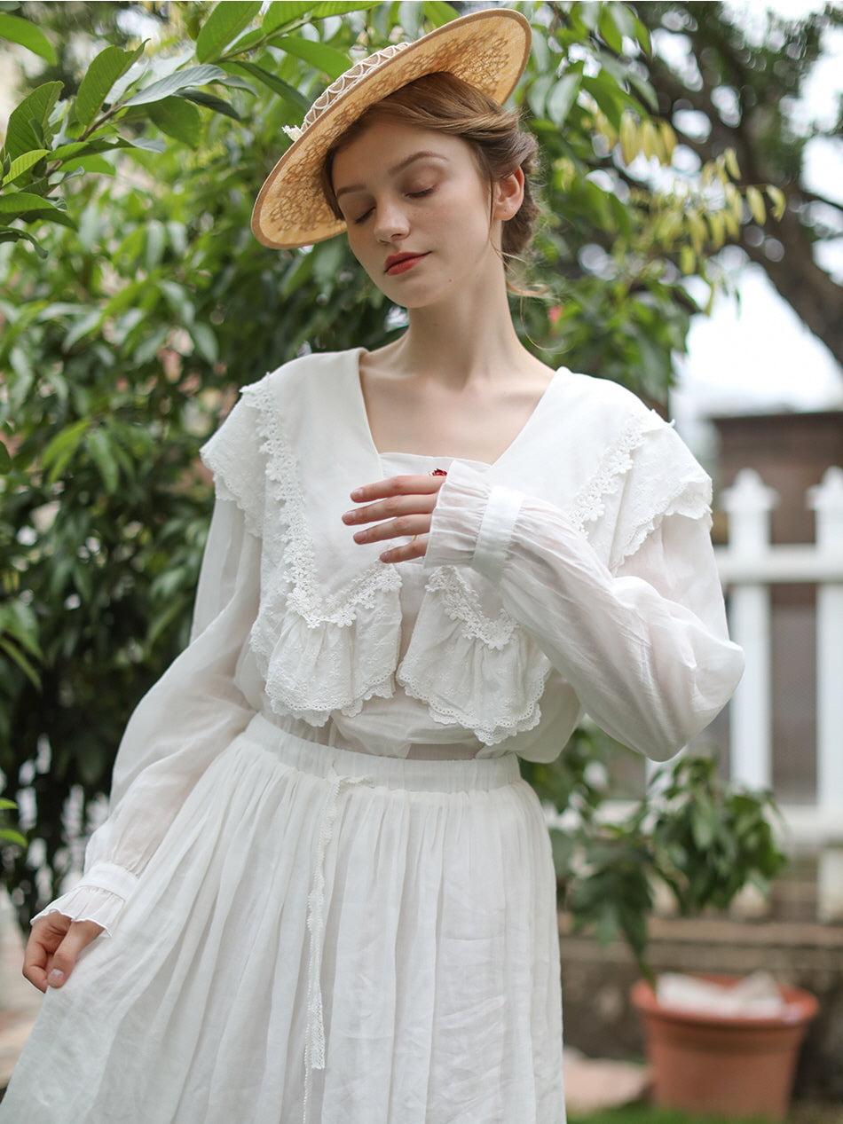 Lucy's Retro Floral Elegance Blouse