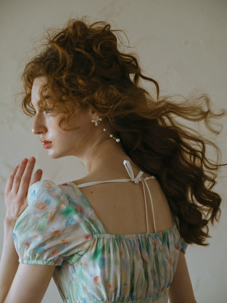 Watercolor Meadow Corset Dress