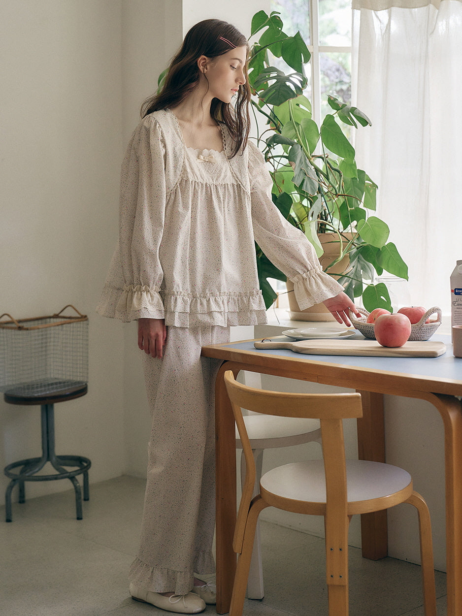Vintage Floral Cotton Loungewear Set
