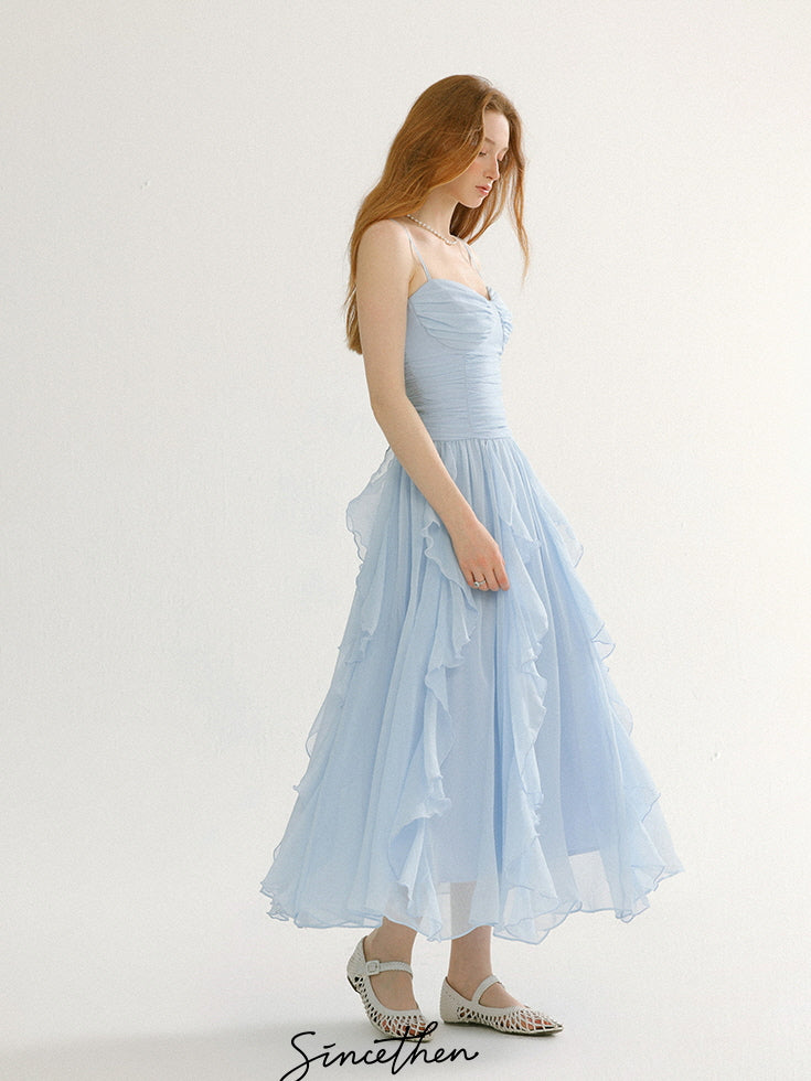 Fairy Whispers Light Blue Ruffle Dress