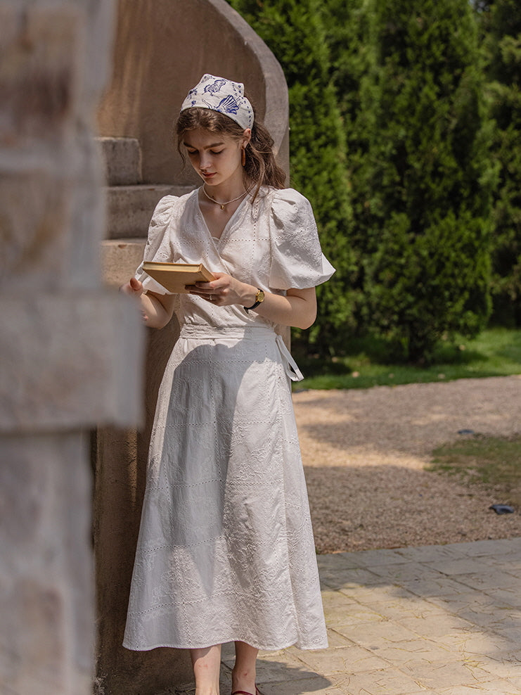 Ava's Ivory Whisper Cottage Summer Dress