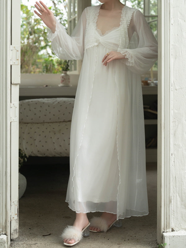 Ruffle-Trimmed Fairytale Nightgown Set