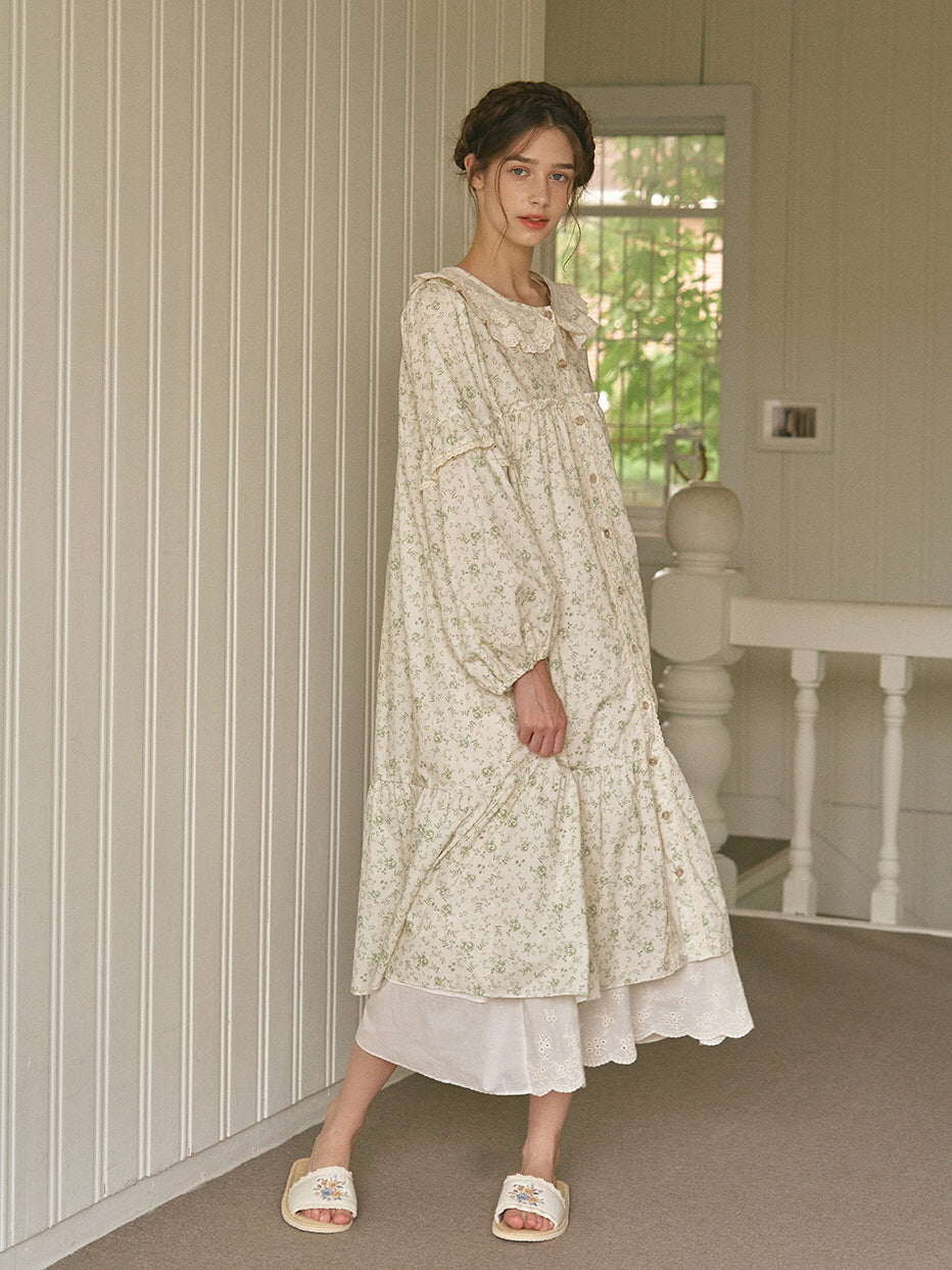 Green Garden Morning Gown