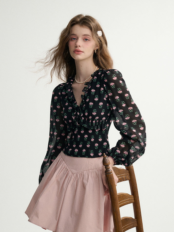 Midnight Rose Vintage Blouse