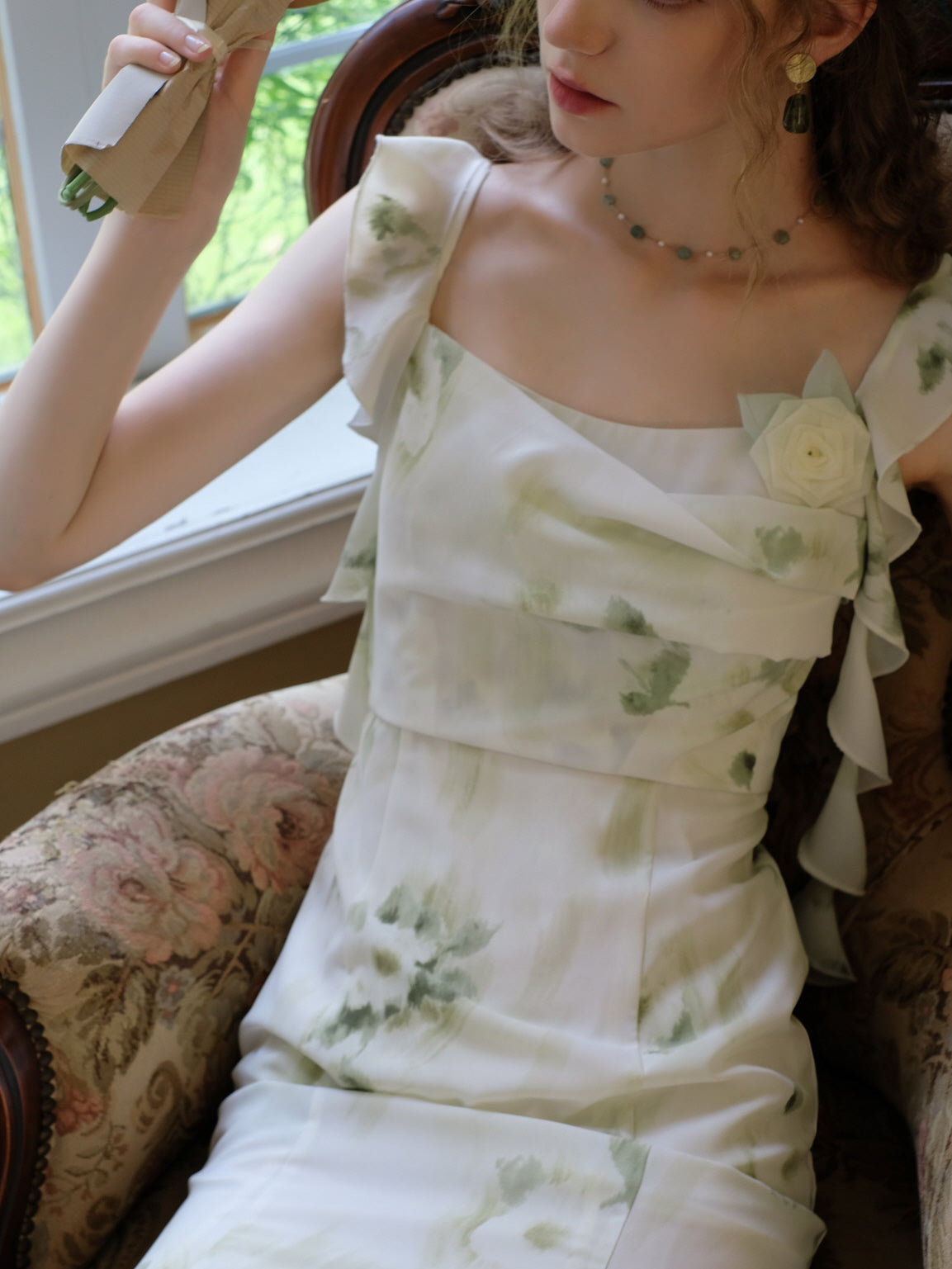 Fairy Whisper White Rose Dress