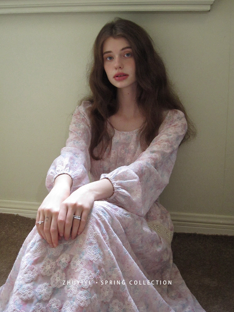 Blossom Embroidered Lace Dress