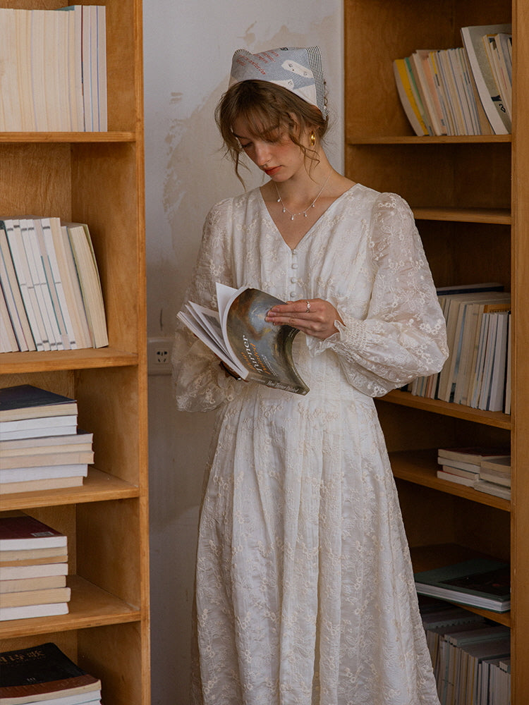 Vintage Embroidered Long Sleeve Dress