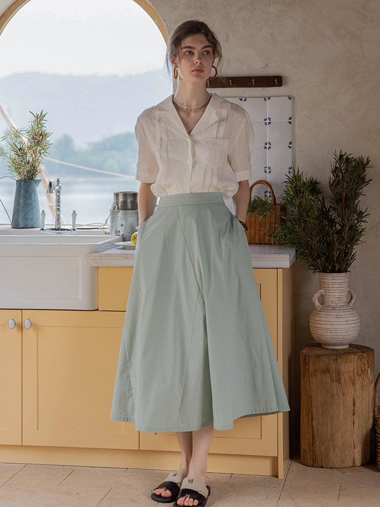 Sophia's Green Linen Blouse