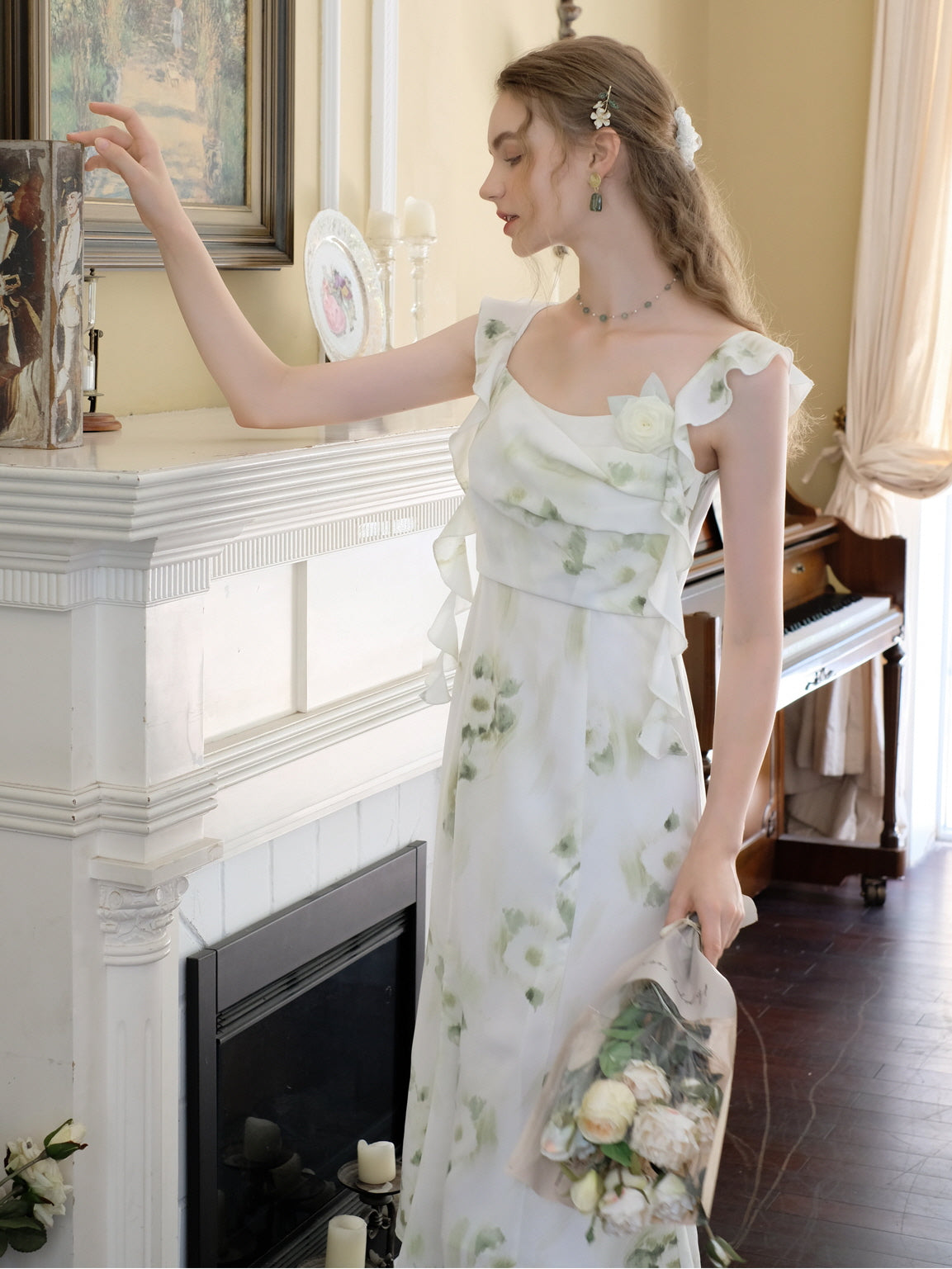 Fairy Whisper White Rose Dress