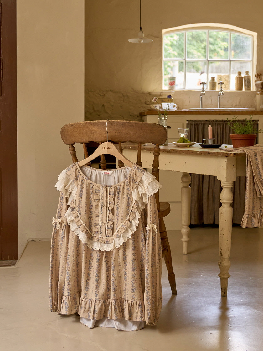 Vintage Ruffle Cotton Pajama Set