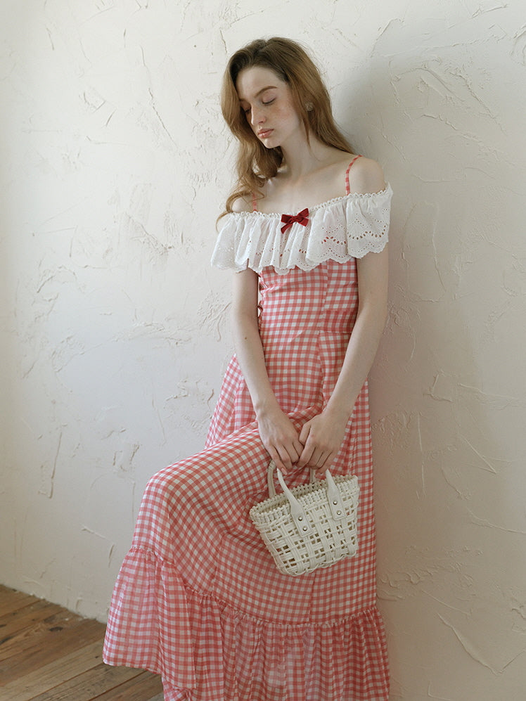 open lace back dress Red Gingham Off-Shoulder Dress Cute Coquette Summer Aesthetic Outfit Red Check / M open lace back dress Red Gingham Off-Shoulder Dress Cute Coquette Summer Aesthetic Outfit Red Check / M