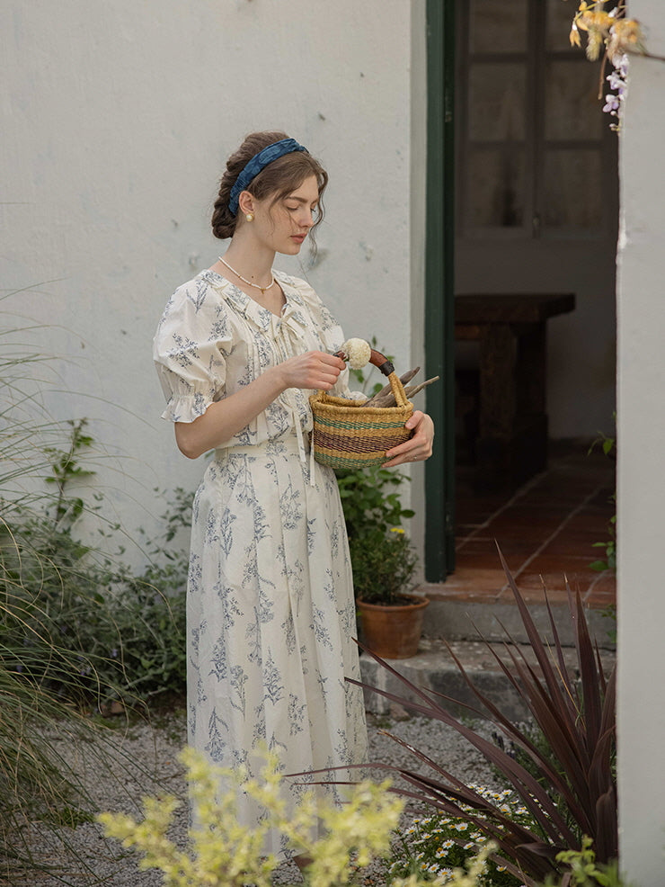 Emma's Sky Blossom Cottage Blouse