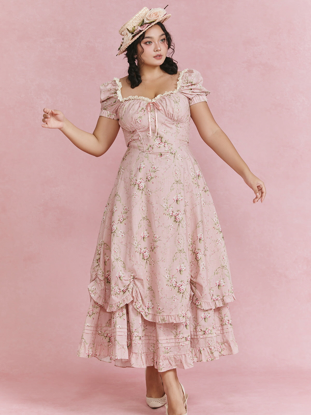 Blush Garden Vintage Floral Dress