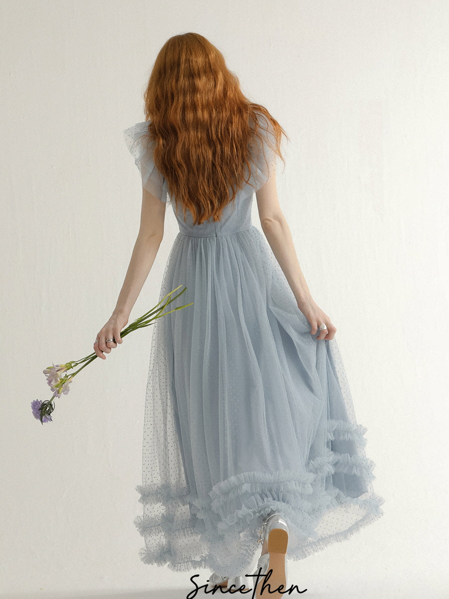 Fairy Ruffle Light Blue Tulle Dress