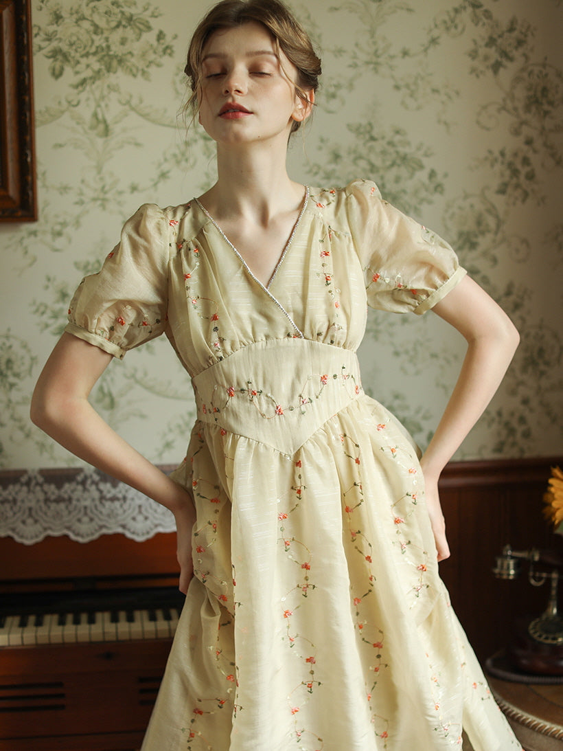 Claire's Vintage Floral Elegance Dress