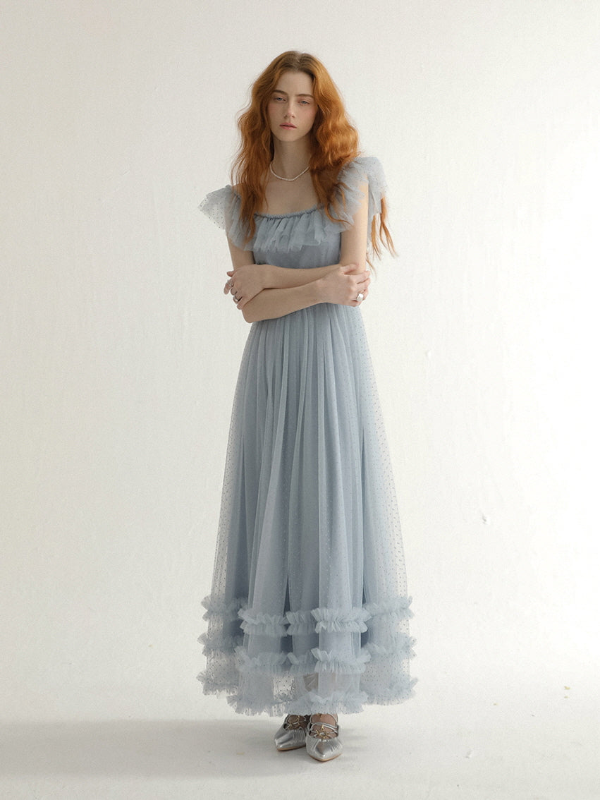 Fairy Ruffle Light Blue Tulle Dress