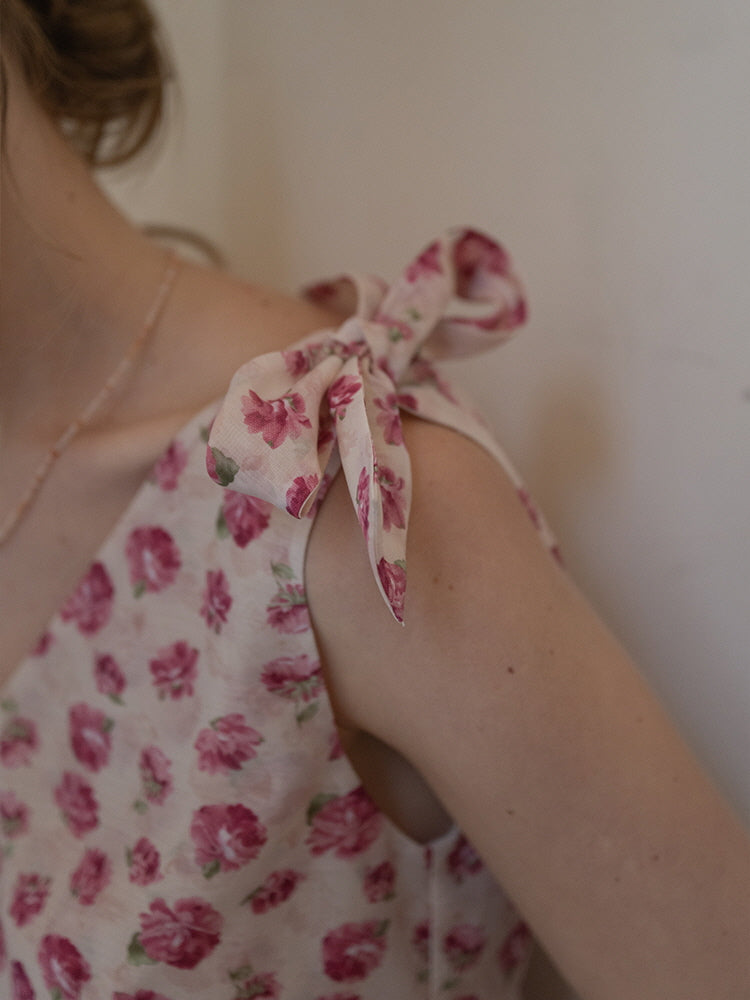 Romantic Rose Garden Ruffled Wrap Dress