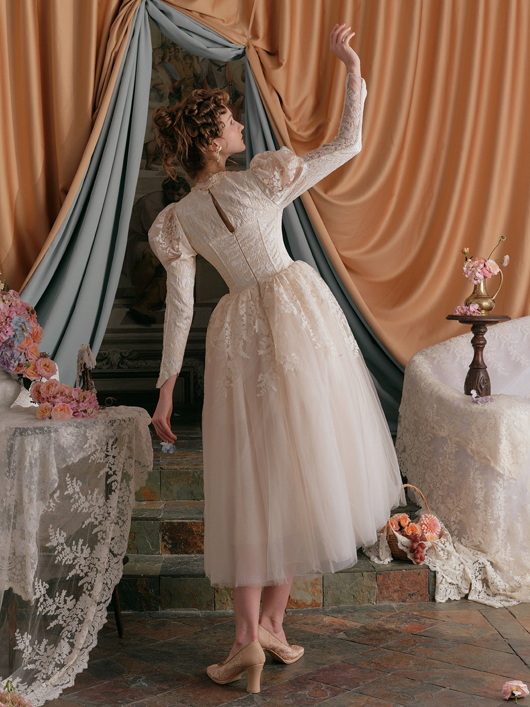 Royal Elegance Princess Lace Dress