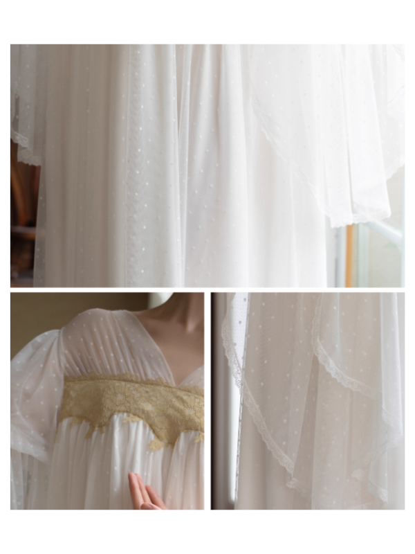 Golden Wing Sheer White Nightgown