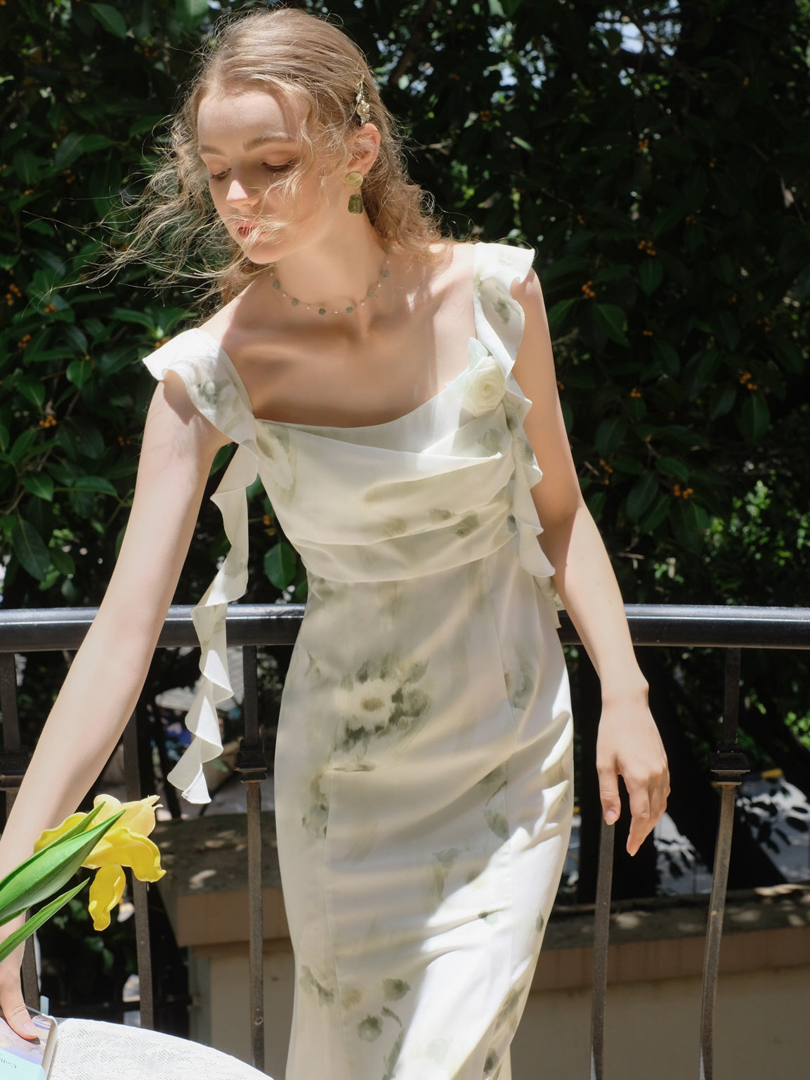 Fairy Whisper White Rose Dress