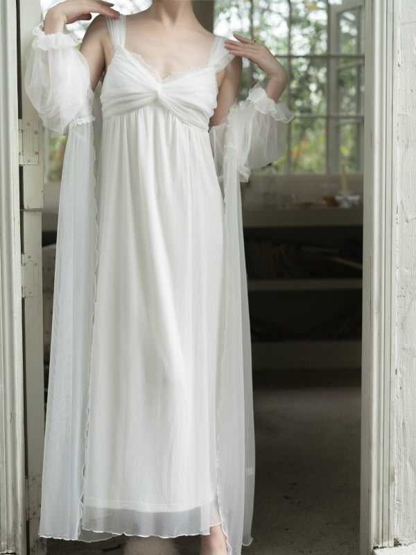 Ruffle-Trimmed Fairytale Nightgown Set