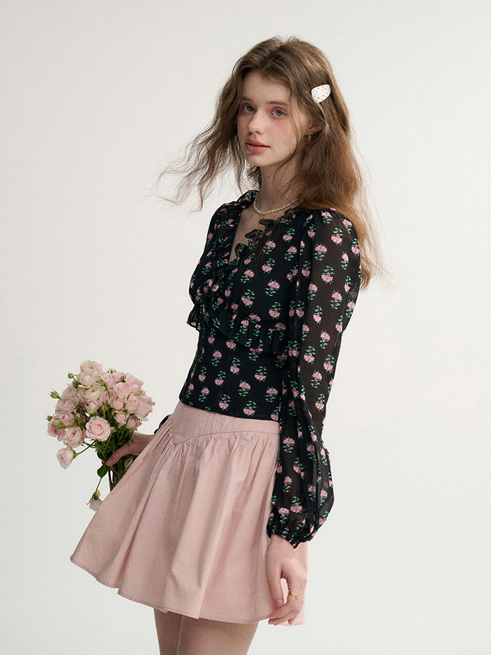 Midnight Rose Vintage Blouse