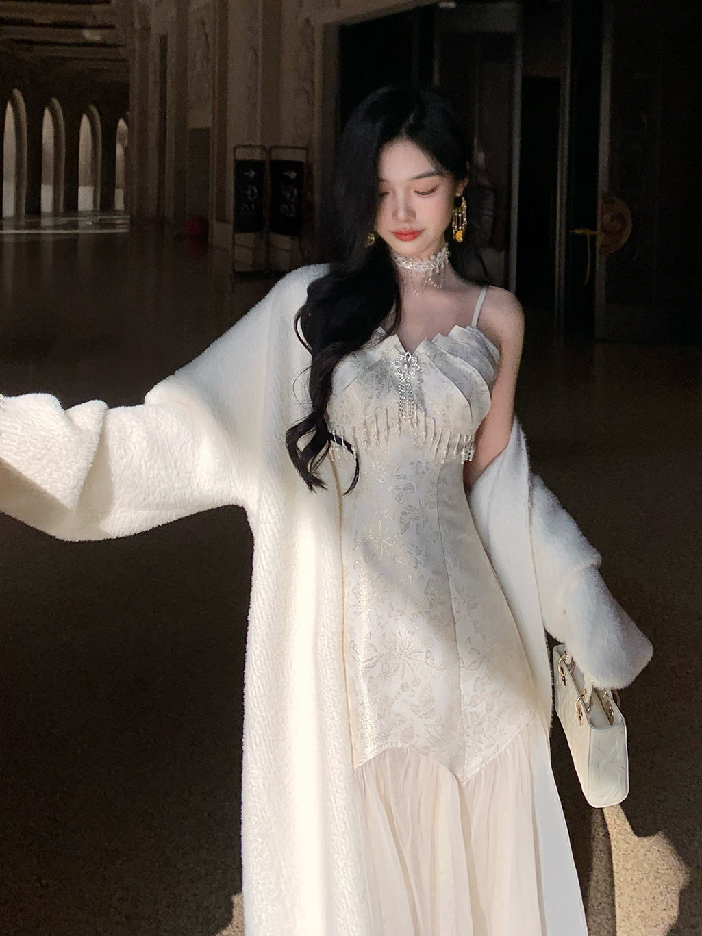 Ethereal Gold Jacquard Fairy Gown