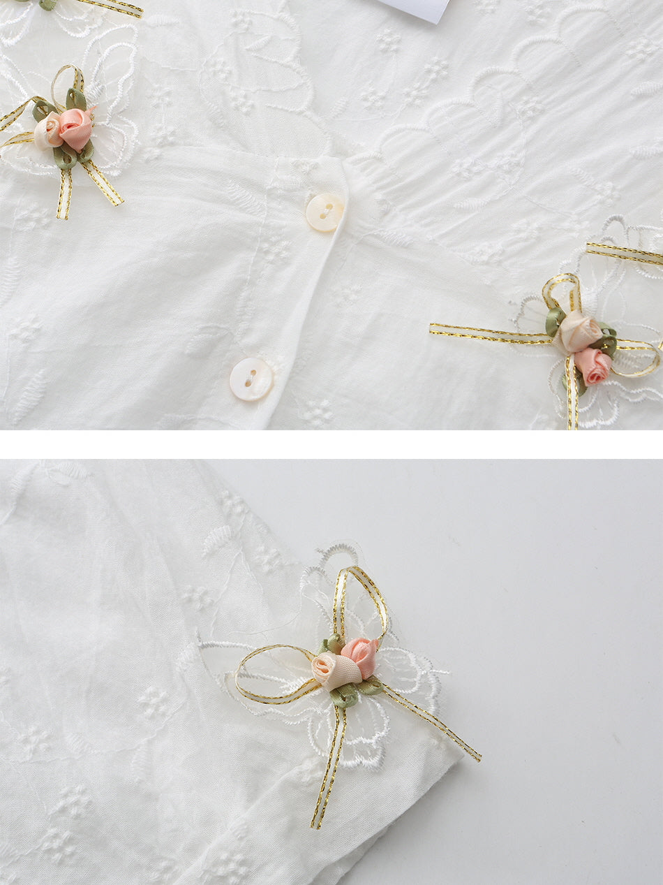 Ella's Retro Floral Elegance Blouse