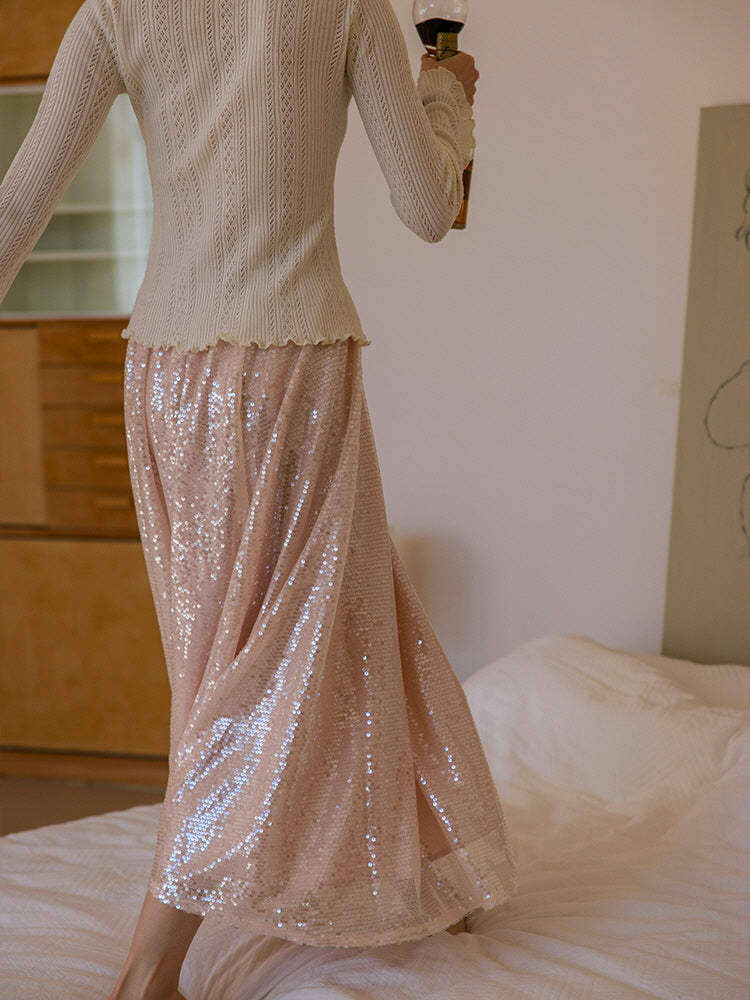 Moonlit Sparkle Sequin Tulle Skirt
