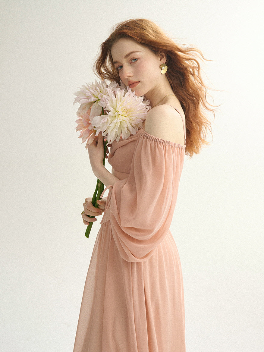 Enchanted Blush Off-Shoulder Gown