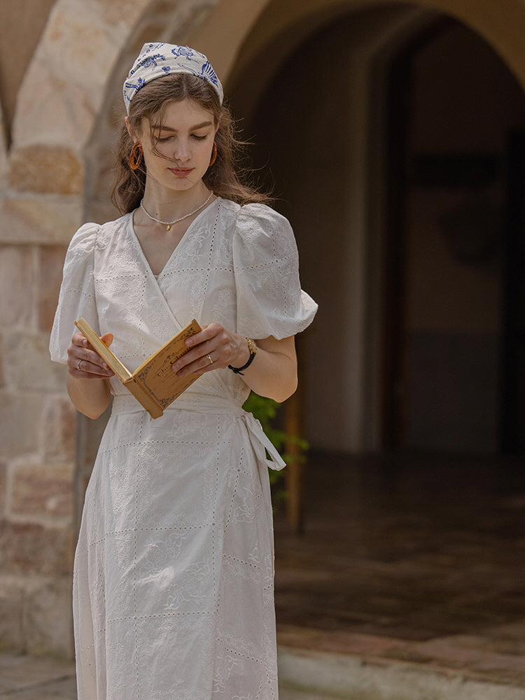 Ava's Ivory Whisper Cottage Summer Dress