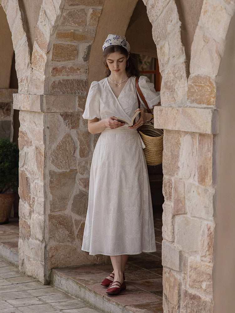Ava's Ivory Whisper Cottage Summer Dress