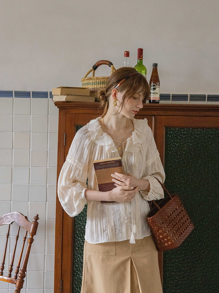 Lily's Cottage Charm Ivory Blouse