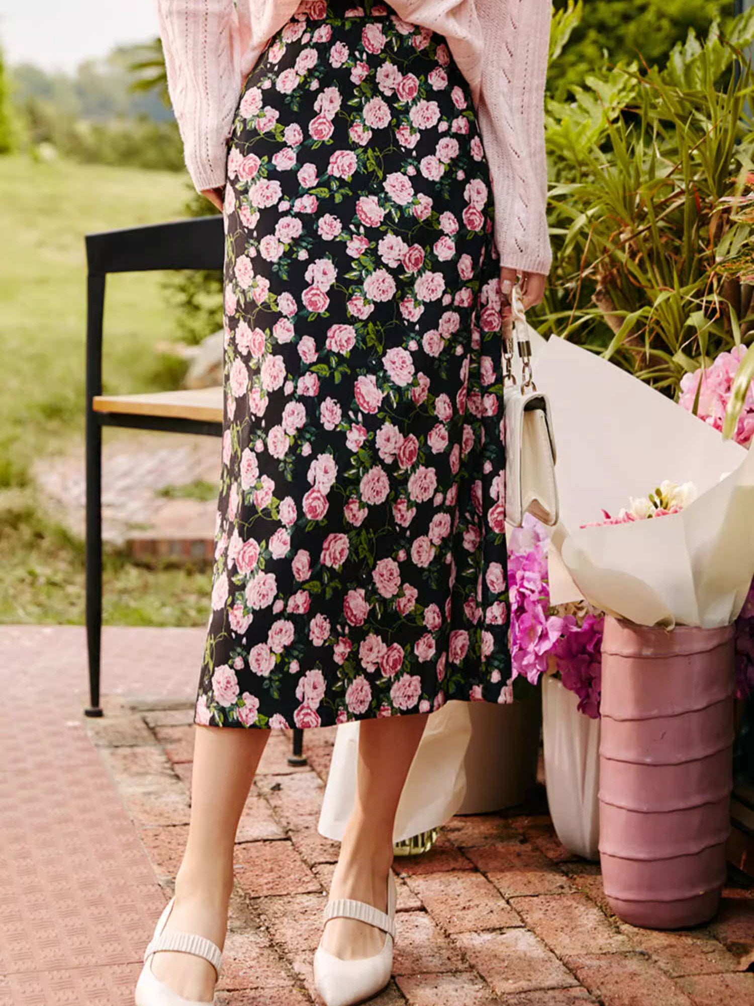 Midnight Rose Garden Skirt