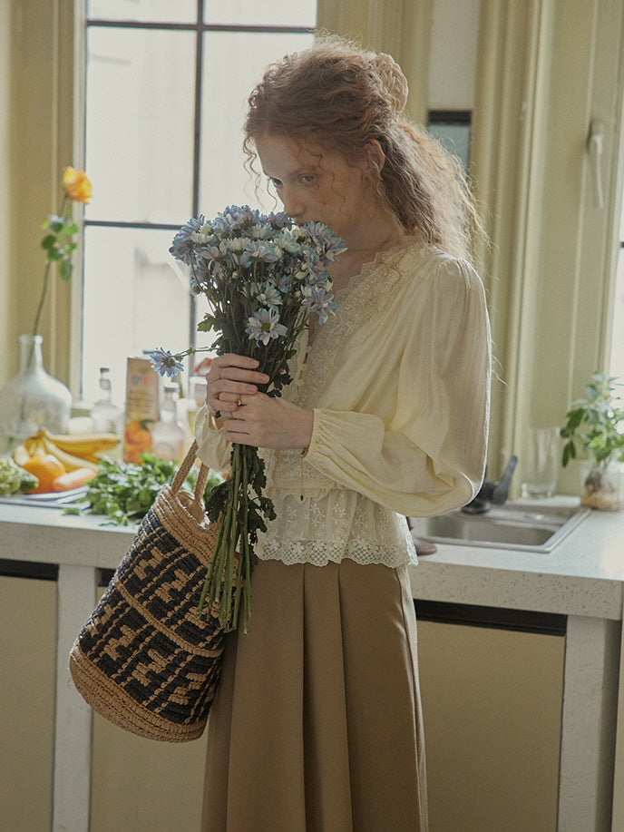 Ethereal Lace Embroidered Vintage Blouse