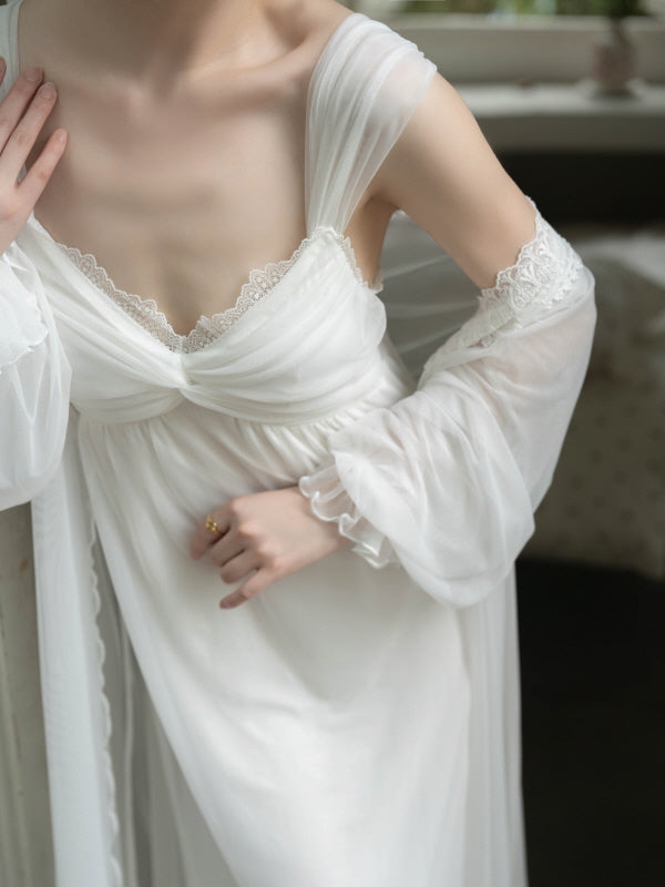 Ruffle-Trimmed Fairytale Nightgown Set