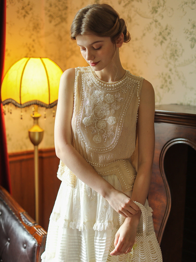 Olivia's Retro Flower Elegance Top