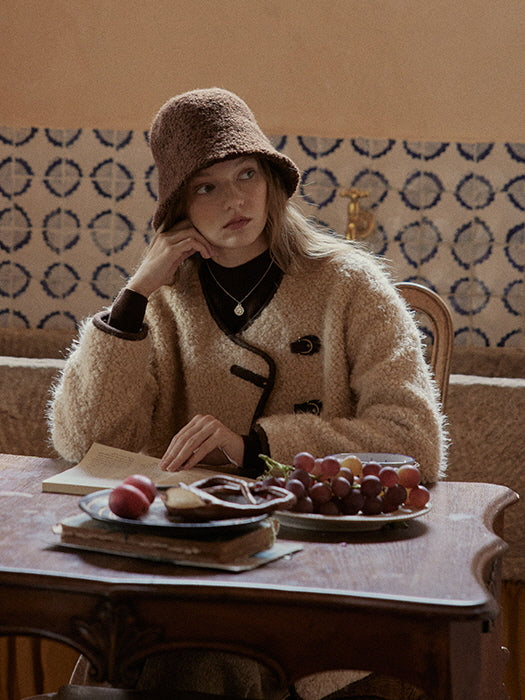 Cozy Bouclé Wool Toggle Jacket