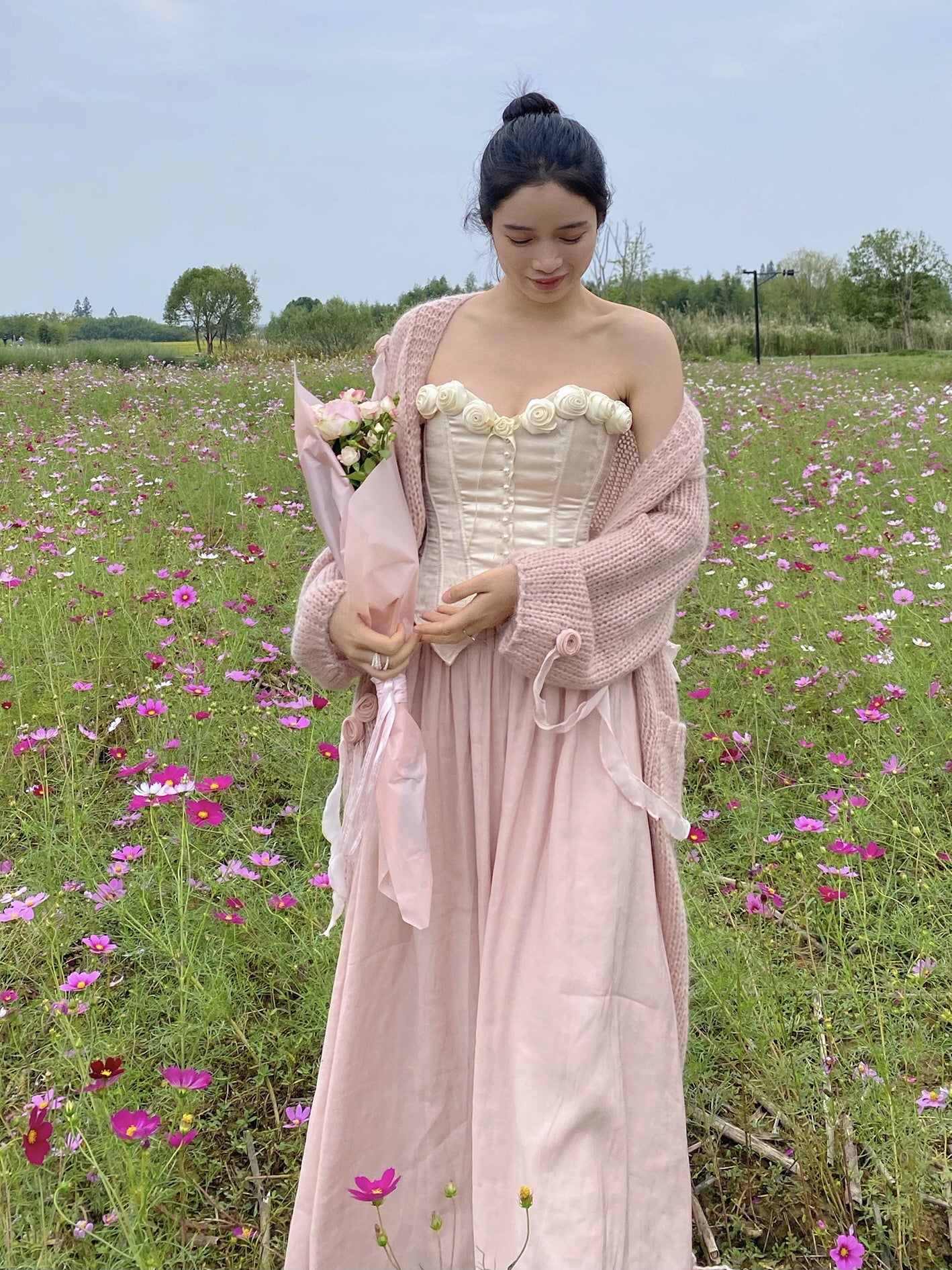 Rose Blossom Herringbone Corset