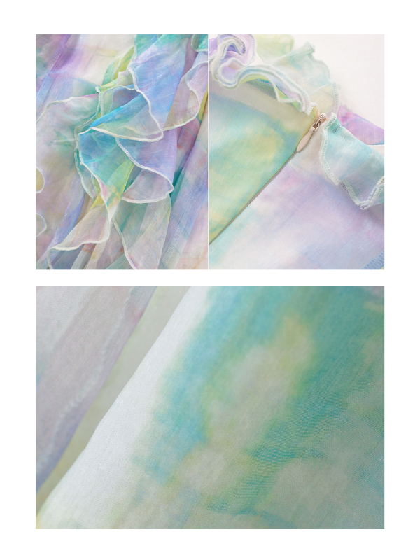 Ethereal Watercolor Ruffle Gown