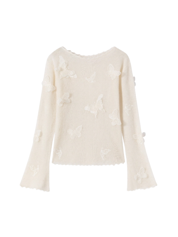 Whispering Butterfly Soft Knit Top