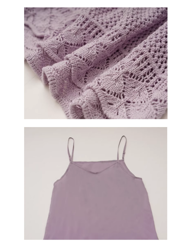 Serene Garden Crochet Lavender Dress